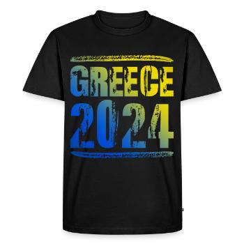 Greece 2024 Colorful Holiday - Men's Premium Organic T-Shirt - black - Front - Nico (187cm)