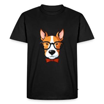 Bull Terrier miniature race de chien aquarelle Cartoo - T-shirt Premium bio Homme - noir - Devant - Nico (187cm)