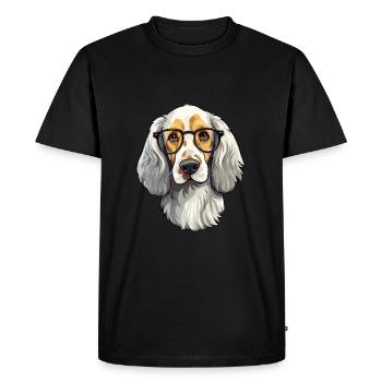 English Setter Dog Breed Watercolor Cartoon Kawaii - Men's Premium Organic T-Shirt - black - Front - Nico (187cm)