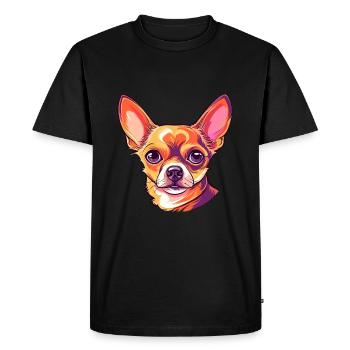 Chihuahua Dog Breed Watercolor Cartoon Kawaii Colo - Men's Premium Organic T-Shirt - black - Front - Nico (187cm)