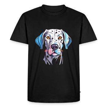 Dalmatien chien race aquarelle dessin animé Kawaii Colo - T-shirt Premium bio Homme - noir - Devant - Nico (187cm)