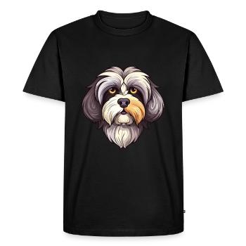 Havanese Dog Breed Watercolor Cartoon Kawaii Color - Men's Premium Organic T-Shirt - black - Front - Nico (187cm)