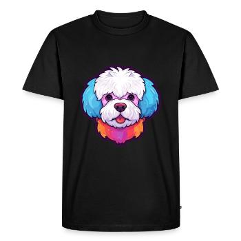Bichon Frise chien race aquarelle dessin animé Kawaii C - T-shirt Premium bio Homme - noir - Devant - Nico (187cm)