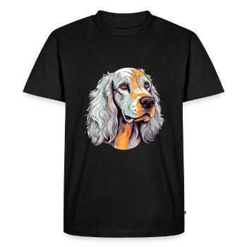 English Setter Dog Breed Watercolor Cartoon Kawaii - Men's Premium Organic T-Shirt - black - Front - Nico (187cm)