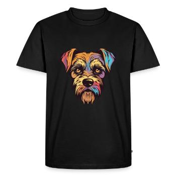 Border Terrier chien race aquarelle dessin animé Kawaii - T-shirt Premium bio Homme - noir - Devant - Nico (187cm)