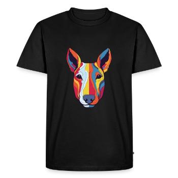 Bull Terrier miniature chien race aquarelle Cartoo - T-shirt Premium bio Homme - noir - Devant - Nico (187cm)