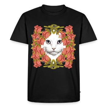 Chat Chats Chaton Anniversaire - T-shirt Premium bio Homme - noir - Devant - Nico (187cm)
