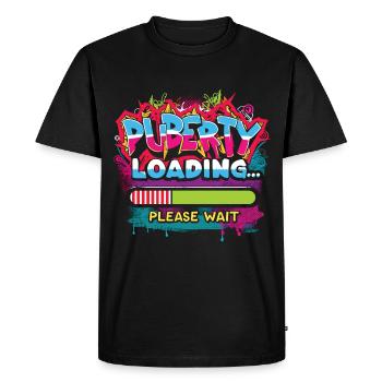 Alerte puberté graffiti urbain - T-shirt Premium bio Homme - noir - Devant - Nico (187cm)