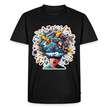 Teen Explode - pure emotional chaos - Men's Premium Organic T-Shirt - black - Front - Nico (187cm)