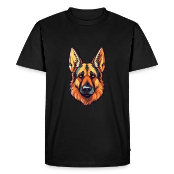 German Shepards Dog Breed Watercolor Cartoon Kawai - Men's Premium Organic T-Shirt - black - Front - Nico (187cm)