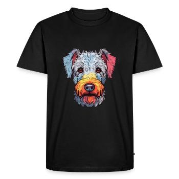 Pumi Chien Race Aquarelle Dessin animé Kawaii Coloré - T-shirt Premium bio Homme - noir - Devant - Nico (187cm)