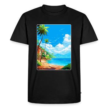 Palau Italie Affiche de voyage vintage WPA Art Souvenir - T-shirt Premium bio Homme - noir - Devant - Nico (187cm)