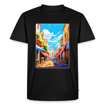 Perpignan France Affiche de voyage vintage souvenir - T-shirt Premium bio Homme - noir - Devant - Nico (187cm)
