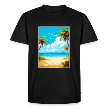 Îles Turques-et-Caïques Caraïbes Affiche de voyage - T-shirt Premium bio Homme - noir - Devant - Nico (187cm)