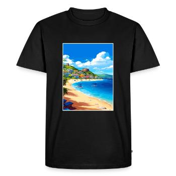 Saint Maarten Caribbean Vintage Travel Poster - Men's Premium Organic T-Shirt - black - Front - Nico (187cm)