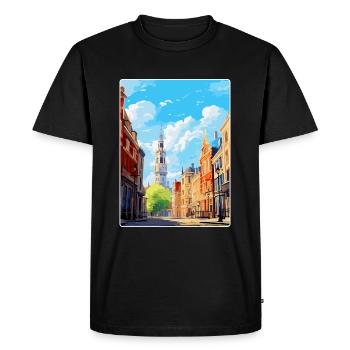 Lille France Affiche de voyage vintage WPA Souvenir - T-shirt Premium bio Homme - noir - Devant - Nico (187cm)