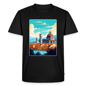 Florence Italy Vintage Travel Poster Souvenir WPA - Men's Premium Organic T-Shirt - black - Front - Nico (187cm)