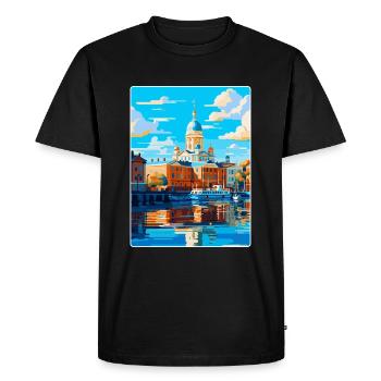 Helsinki Finlande Affiche de voyage vintage souvenir - T-shirt Premium bio Homme - noir - Devant - Nico (187cm)