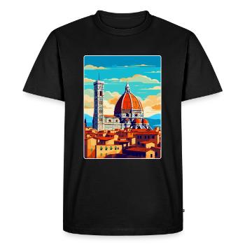 Florence Italy Vintage Travel Poster Souvenir WPA - Men's Premium Organic T-Shirt - black - Front - Nico (187cm)