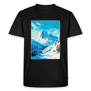 Tignes France Vintage Travel Poster WPA Souvenir - Men's Premium Organic T-Shirt - black - Front - Nico (187cm)