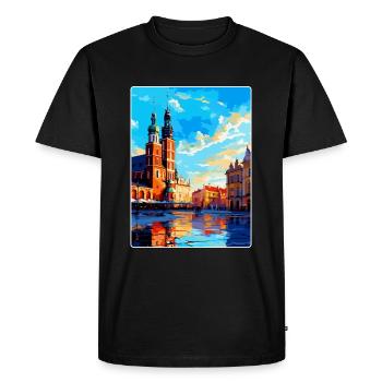 Cracovie Pologne Affiche de voyage vintage WPA Souvenir - T-shirt Premium bio Homme - noir - Devant - Nico (187cm)