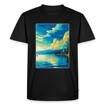 Lake Constance Germany Austria Switzerland Poster - Men's Premium Organic T-Shirt - black - Front - Nico (187cm)