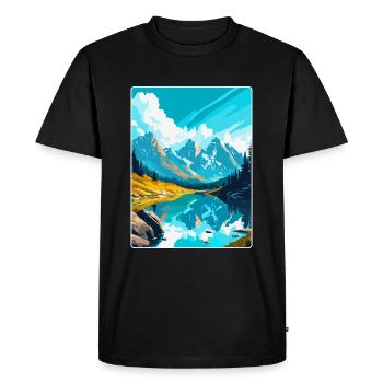 Montagnes Pologne Vintage Voyage Poster WPA - T-shirt Premium bio Homme - noir - Devant - Nico (187cm)