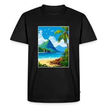 Sainte-Lucie Caraïbes Vintage Poster de voyage - T-shirt Premium bio Homme - noir - Devant - Nico (187cm)
