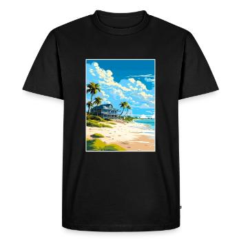 Affiche de voyage des Caraïbes des îles Turques-et-Caïques - T-shirt Premium bio Homme - noir - Devant - Nico (187cm)