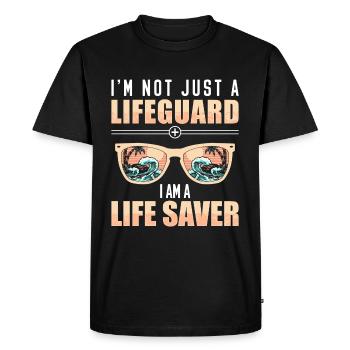Bouée de sauvetage sauveteur sur la plage - T-shirt Premium bio Homme - noir - Devant - Nico (187cm)