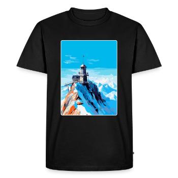 Jungfraujoch Switzerland Vintage Travel Poster WPA - Men's Premium Organic T-Shirt - black - Front - Nico (187cm)
