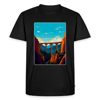 Affiche de voyage du viaduc de Landwasser en Suisse WPA - T-shirt Premium bio Homme - noir - Devant - Nico (187cm)