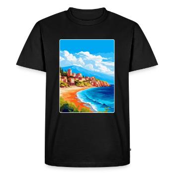 Céphalonie Grèce Affiche de voyage vintage souvenir - T-shirt Premium bio Homme - noir - Devant - Nico (187cm)