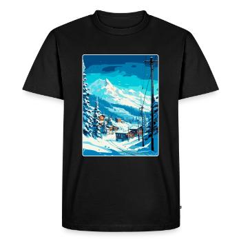 Tignes France Vintage Travel Poster WPA Souvenir - Men's Premium Organic T-Shirt - black - Front - Nico (187cm)