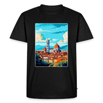 Florence Italy Vintage Travel Poster Souvenir WPA - Men's Premium Organic T-Shirt - black - Front - Nico (187cm)