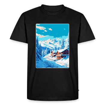 Méribel France Affiche de voyage vintage Souvenir WPA - T-shirt Premium bio Homme - noir - Devant - Nico (187cm)