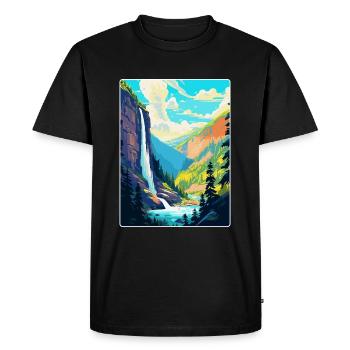 Reichenbach Falls Switzerland Travel Poster WPA - Men's Premium Organic T-Shirt - black - Front - Nico (187cm)
