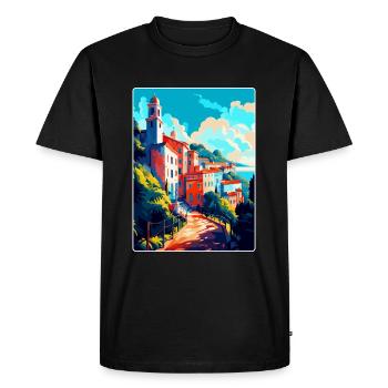 Sintra Portugal Affiche de voyage vintage Souvenir WPA - T-shirt Premium bio Homme - noir - Devant - Nico (187cm)