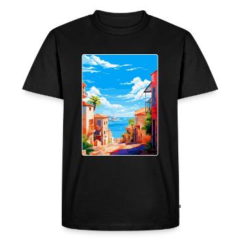 Palma Nova Espagne Affiche de voyage vintage souvenir - T-shirt Premium bio Homme - noir - Devant - Nico (187cm)