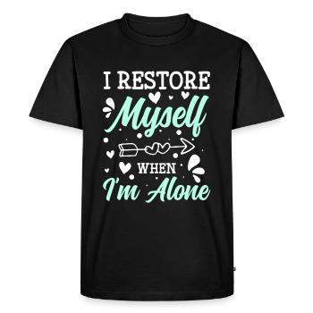 Sarcasme antisocial Timidité Antisocial - T-shirt Premium bio Homme - noir - Devant - Nico (187cm)