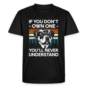 Chien de combat Chien d’assistance maître - T-shirt Premium bio Homme - noir - Devant - Nico (187cm)