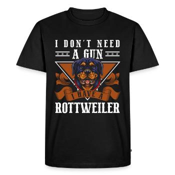 Rottweiler Chien de garde chien ami à quatre pattes - T-shirt Premium bio Homme - noir - Devant - Nico (187cm)