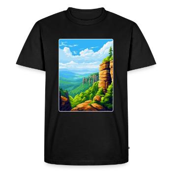 Montagne de grès de l’Elbe Allemagne Affiche de voyage WPA - T-shirt Premium bio Homme - noir - Devant - Nico (187cm)