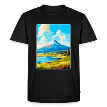 Mount Dirfi Greece Vintage Travel Poster Souvenir - Men's Premium Organic T-Shirt - black - Front - Nico (187cm)