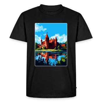 Malbork Castle Poland Vintage Travel Poster WPA - Men's Premium Organic T-Shirt - black - Front - Nico (187cm)