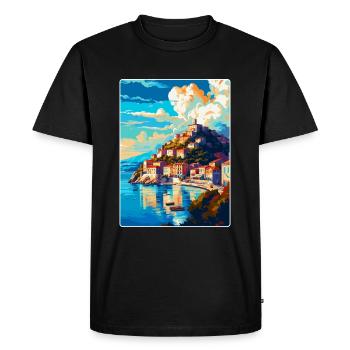 Kavala Grèce Vintage Affiche de voyage WPA Souvenir - T-shirt Premium bio Homme - noir - Devant - Nico (187cm)