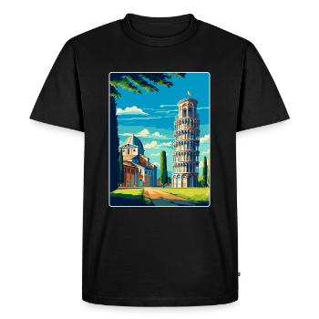 Pise Italie Affiche de voyage vintage Souvenir souvenir - T-shirt Premium bio Homme - noir - Devant - Nico (187cm)