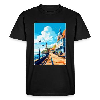 Sopot Poland Vintage Travel Poster WPA Souvenir - Men's Premium Organic T-Shirt - black - Front - Nico (187cm)