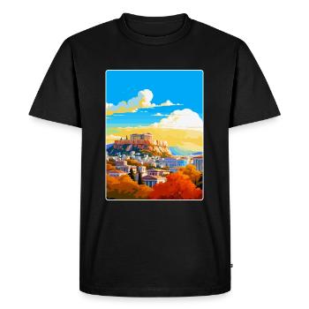 Athens Greece Vintage Travel Poster WPA Souvenir - Men's Premium Organic T-Shirt - black - Front - Nico (187cm)