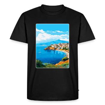 Lemnos Greece Vintage Travel Poster WPA Souvenir - Men's Premium Organic T-Shirt - black - Front - Nico (187cm)
